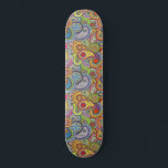 Colorful Pattern Skateboard<br><div class="desc">A vintage retro colorful boho paisley pattern royal blue green and black skateboard. Cute and whimsical.</div>