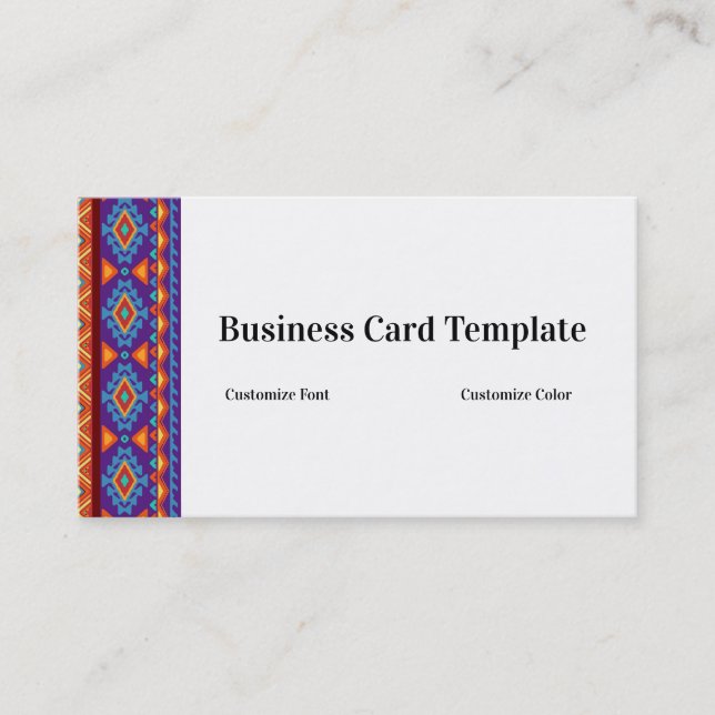 Colorful Pattern Southwestern Business Card (Front)