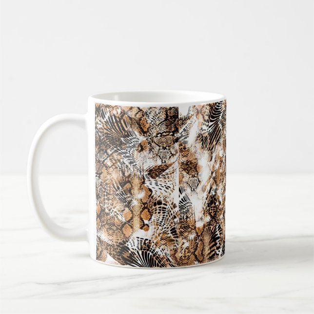 Colorful Pattern Study, Leopard, Zebra, Camouflage Coffee Mug (Left)