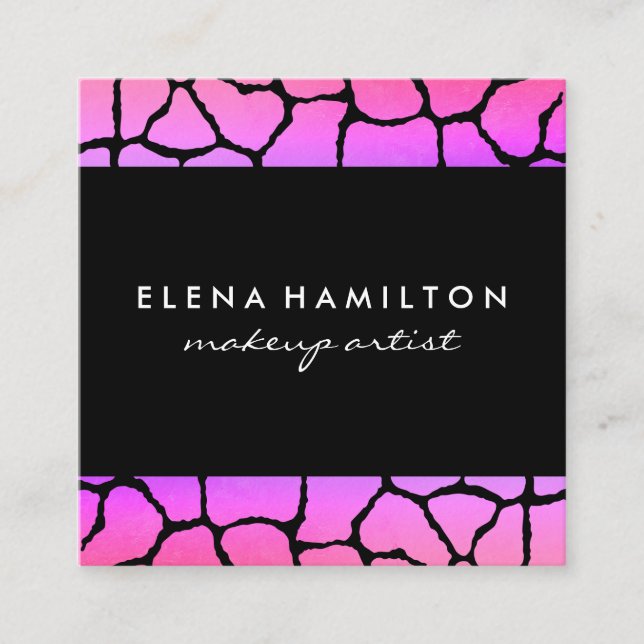 Colorful Pattern Trim Square Business Card (Front)