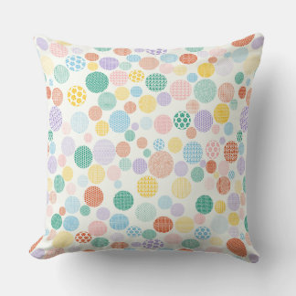 Colorful Patterned Circle Throw Pillow
