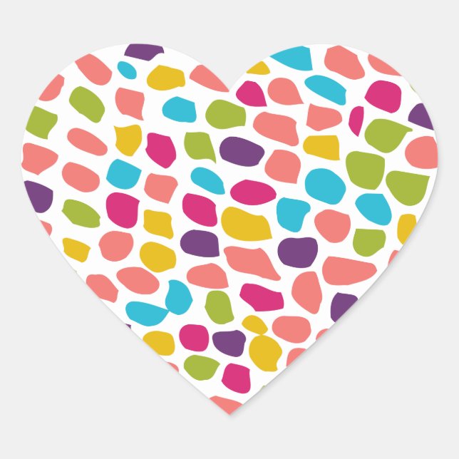 colorful patterned heart sticker (Front)