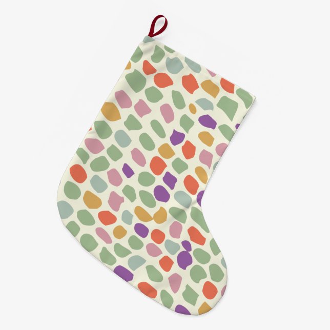 colorful patterned large christmas stocking (Front (Hanging))