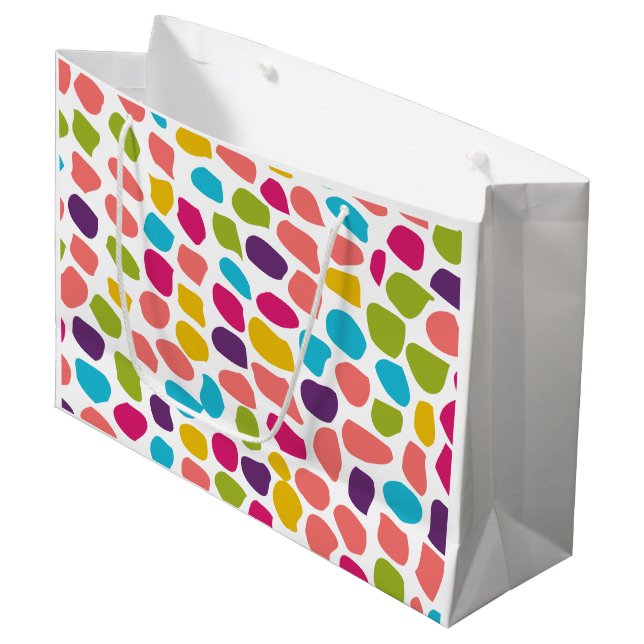 colorful patterned large gift bag (Front Angled)