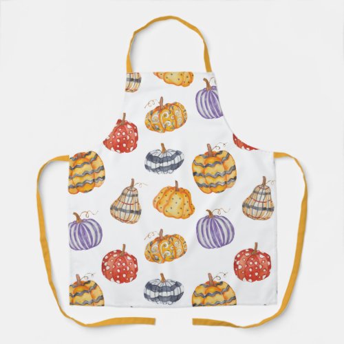 Colorful Patterned Pumpkins Apron