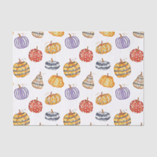 Colorful Patterned Pumpkins Tissue Paper