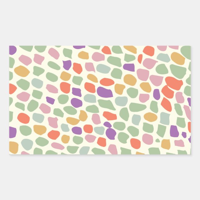 colorful patterned rectangular sticker (Front)