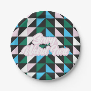 Colorful Patterned Sorry, Weird Fart Funny Paper Plates
