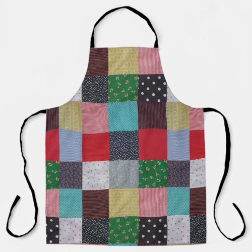 colorful patterned squares vintage patchwork apron