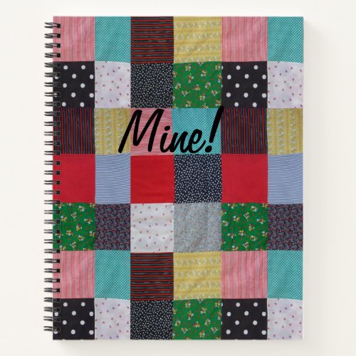 colorful patterned squares vintage patchwork notebook