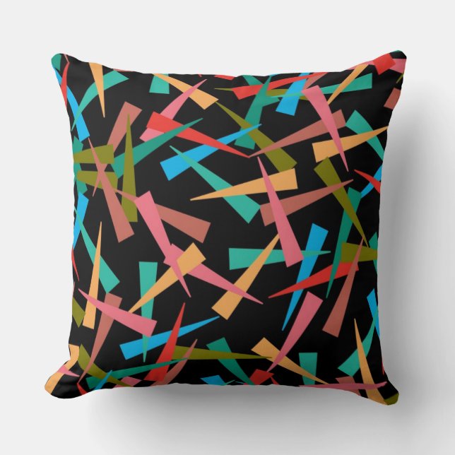 colorful patterned throw pillow (Front)