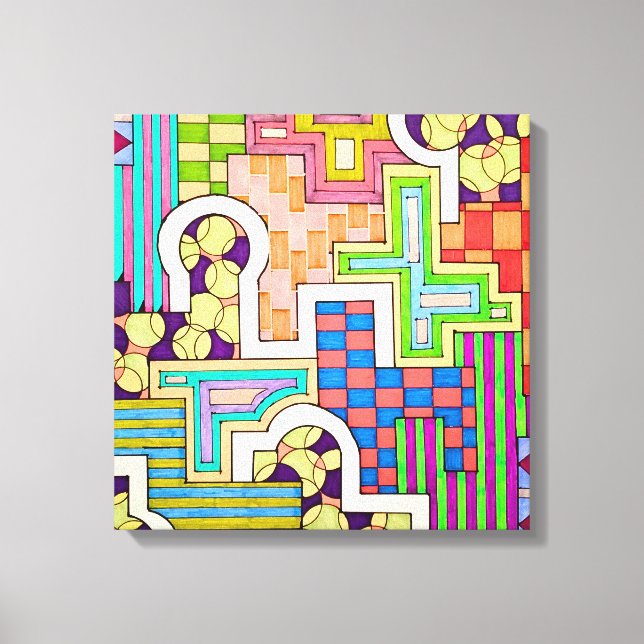 Colorful Patterns and Negative Space Canvas Print (Front)