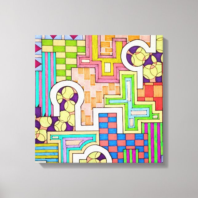 Colorful Patterns and Negative Space Canvas Print (Front)