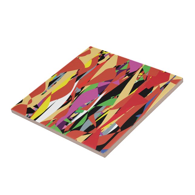 Colorful  Patterns Ceramic Tile (Side)