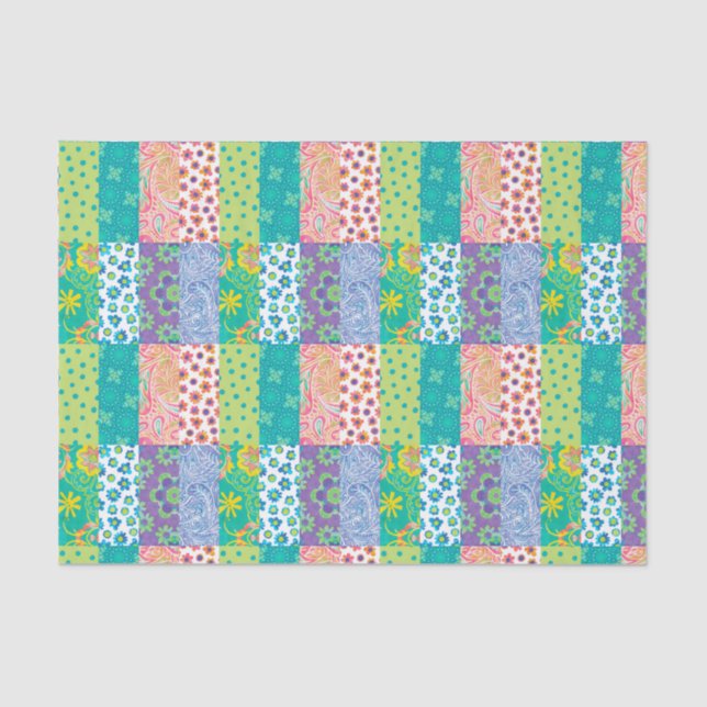 Colorful Patterns Patchwork Tissue Paper (Front)