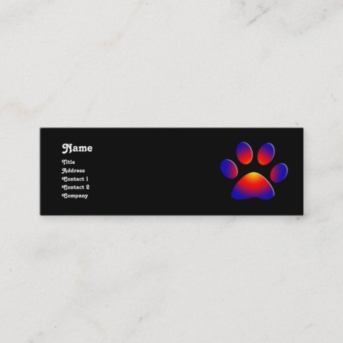 COLORFUL PAWblack Mini Business Card