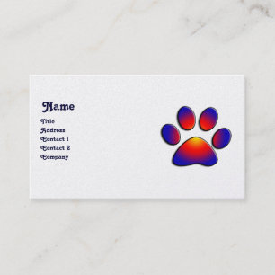 COLORFUL PAW,black white pearl Business Card