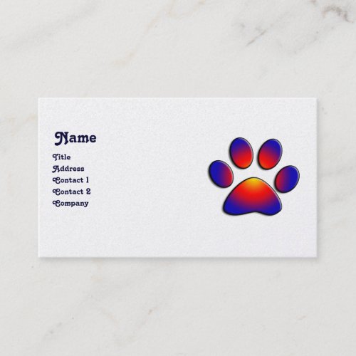 COLORFUL PAWblack white pearl Business Card