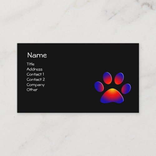 COLORFUL PAW BUSINESS CARD