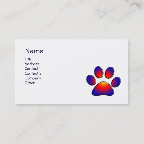 COLORFUL PAW BUSINESS CARD