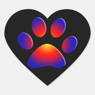 COLORFUL PAW Heart Heart Sticker