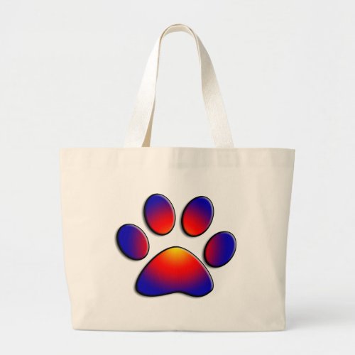 COLORFUL PAW LARGE TOTE BAG