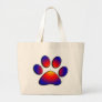 COLORFUL PAW LARGE TOTE BAG
