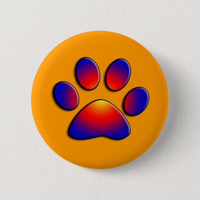 COLORFUL PAW ,orange Button (Front)