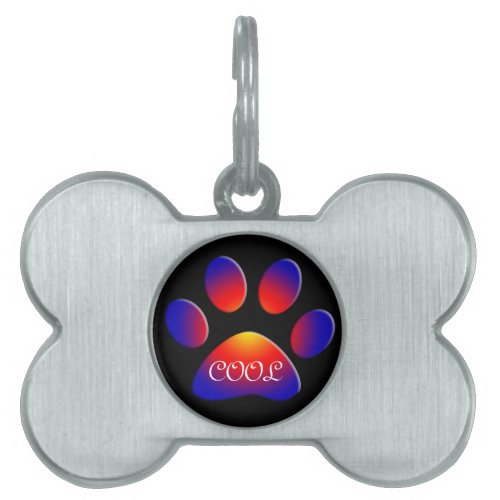 COLORFUL PAW PET NAME TAG