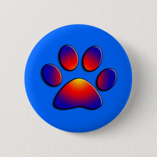 COLORFUL PAW PINBACK BUTTON
