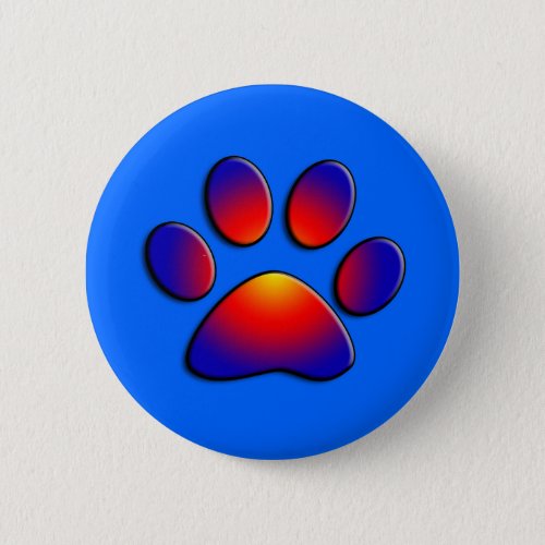 COLORFUL PAW PINBACK BUTTON