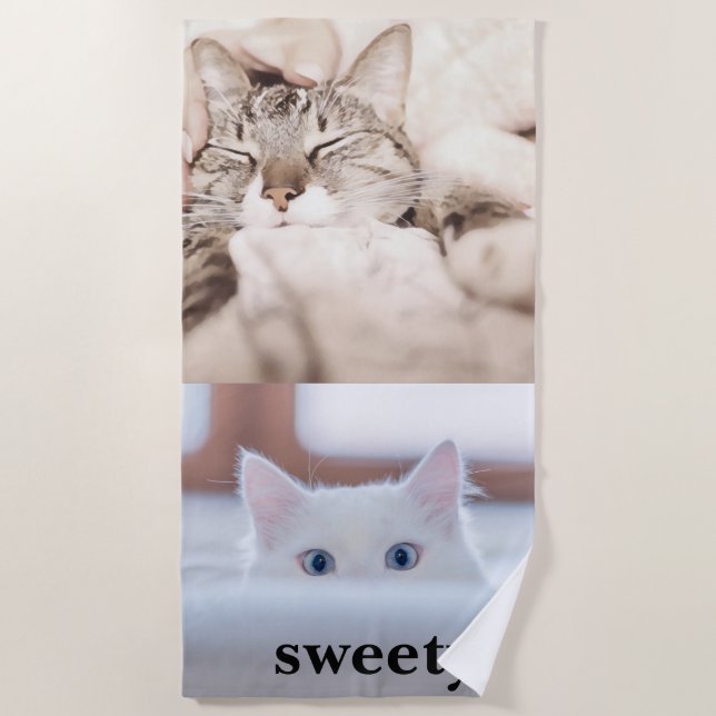 Colorful Paw Print Beach Towel (Front)