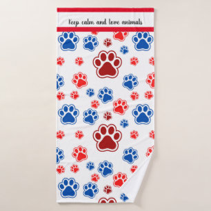 Colorful Paw Print - Best Dog Mom Gift Bath Towel