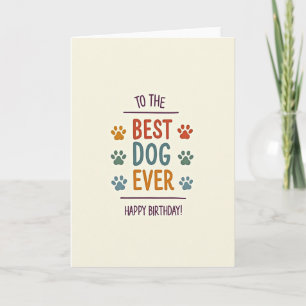 Colorful Paw Print Dog Card