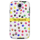 Colorful Paw Print Galaxy S4 Case