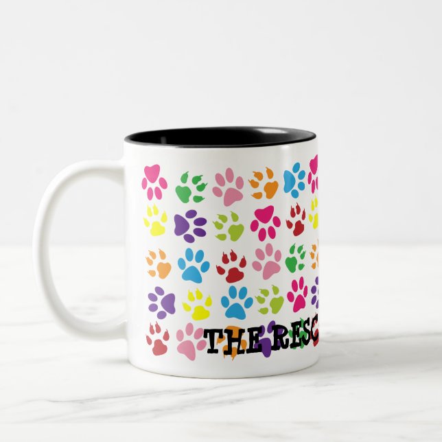 Colorful Paw Print Mug (Left)