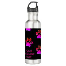 Colorful paw print Water Bottle