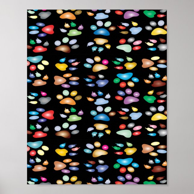Colorful paw prints (Front)