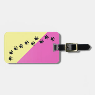 Colorful Paw Prints Across My  Luggage Tag