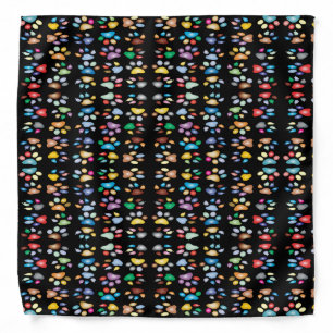 Colorful paw prints bandana