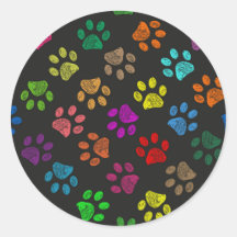 Colorful paw prints