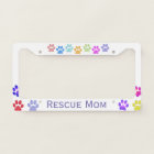 Colorful Paw Prints Custom License Plate Frame