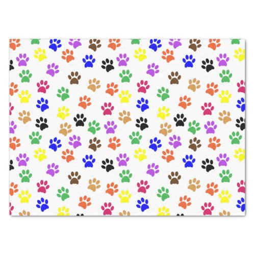 Colorful Paw Prints  Custom Tissue Paper