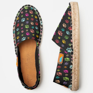 Colorful Paw Prints Design Afridilles Espadrilles
