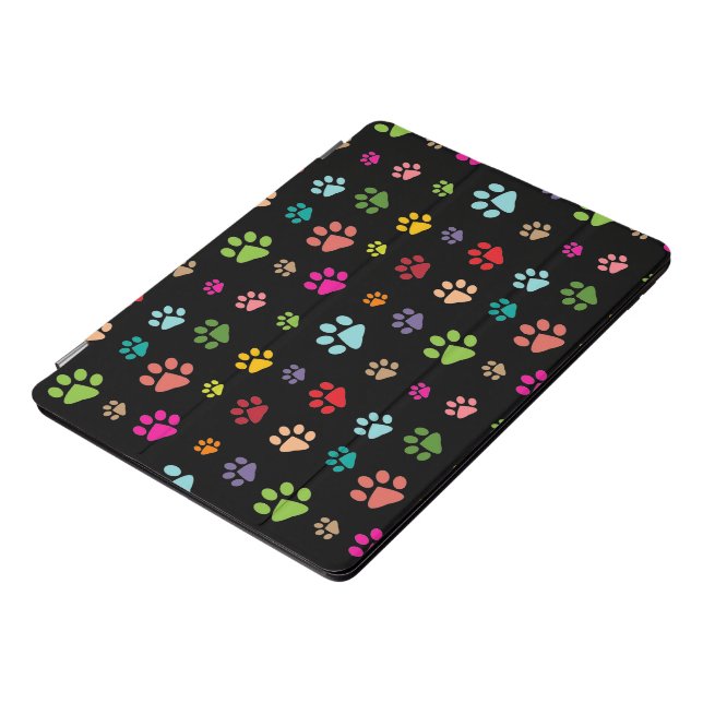 Colorful Paw Prints Design iPad Pro Case (Side)