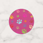 Colorful Paw Prints Design Table Confetti (Small Front)
