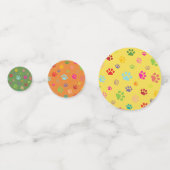 Colorful Paw Prints Design Table Confetti (Backs)