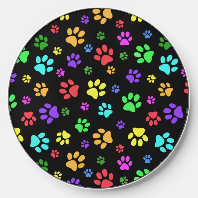 Colorful Paw Prints Design Wireless Charger