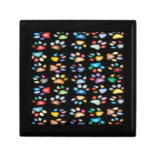 Colorful paw prints gift box