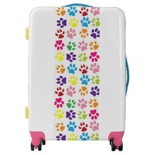 Colorful Paw Prints Luggage